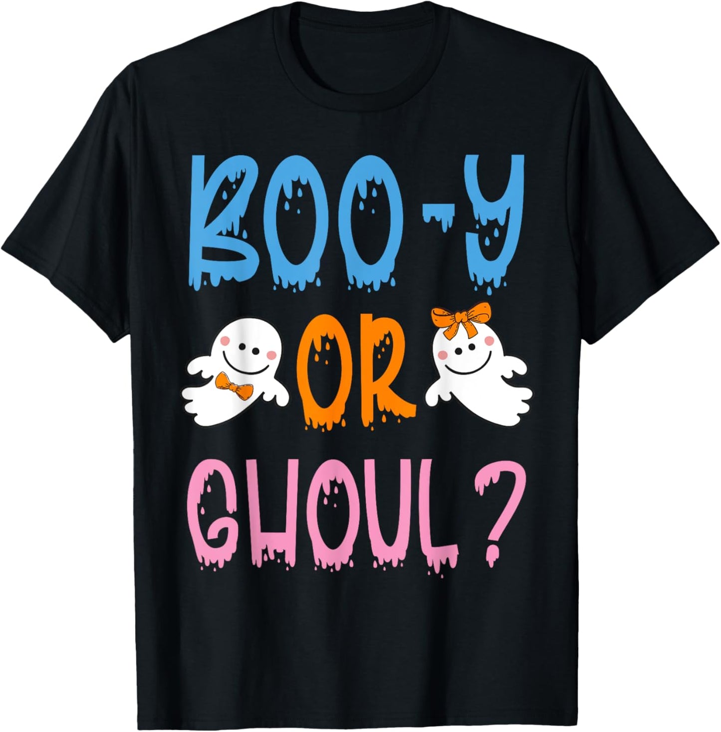 Boo-y or Ghoul? - Halloween Gender Reveal Design T-Shirt - T-Shirt | Black