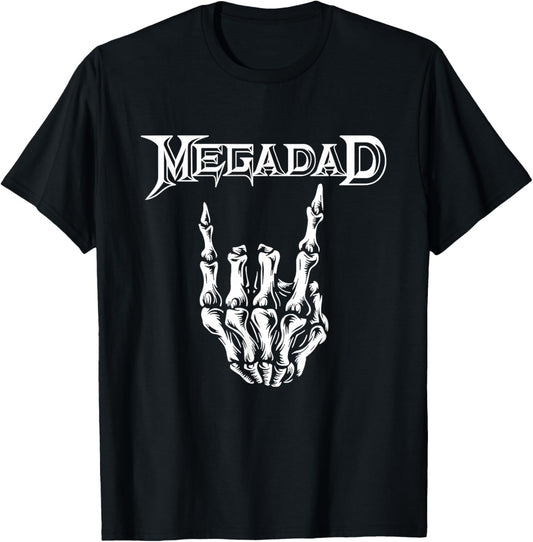 Megadad Retro 90s Hard Rock Band Heavy Metal Father's Day T-Shirt - T-Shirt | Black