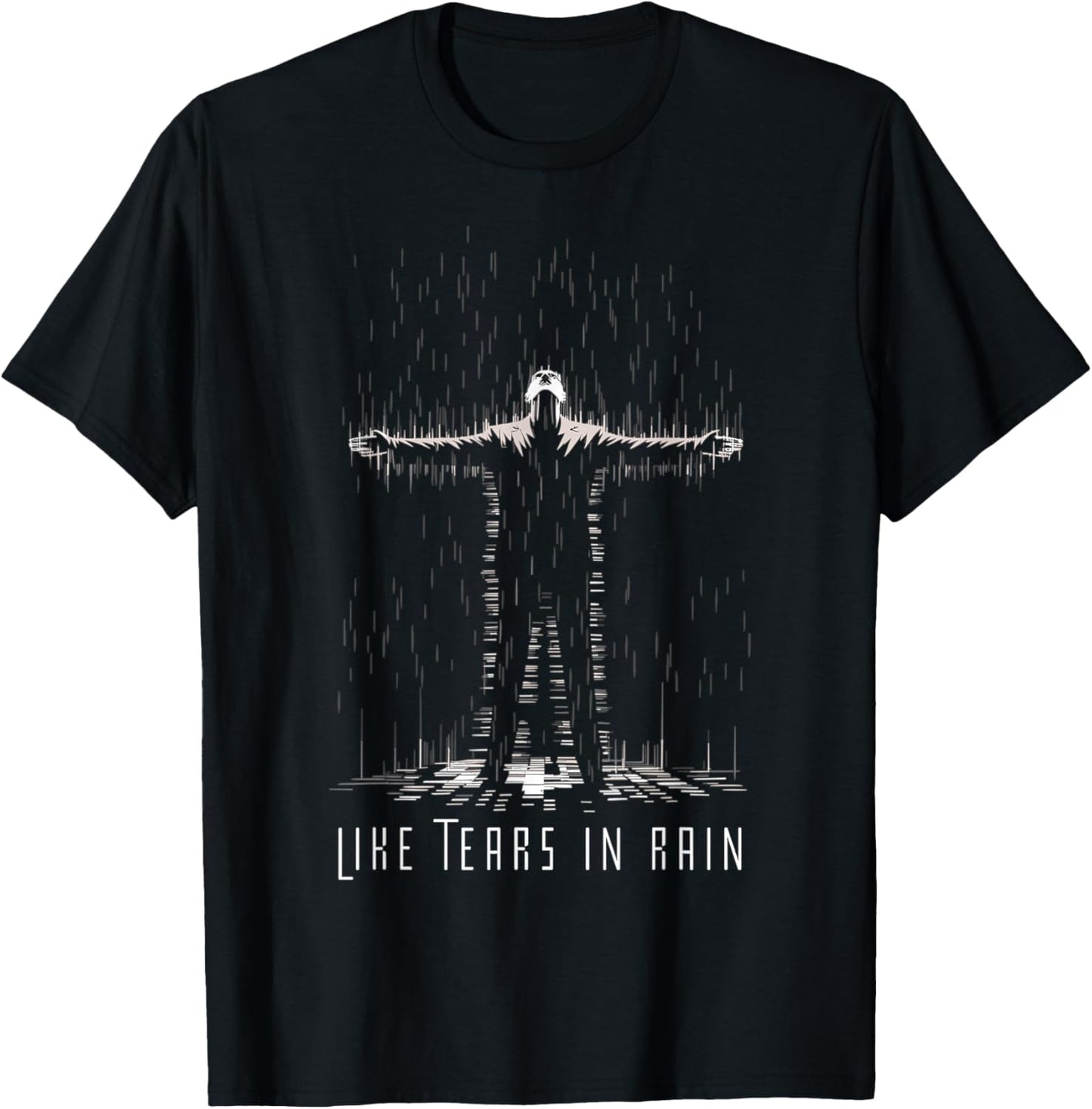 Like Tears in Rain Cyberpunk Silhouette Art T-Shirt - T-Shirt | Black