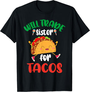 Will Trade Sister For Tacos Toddler Boys Cinco De Mayo T-Shirt - T-Shirt | Black