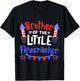 Funny 4th of July Birthday Brother Of The Little Firecracker Kids Men T-Shirt - T-Shirt | Black