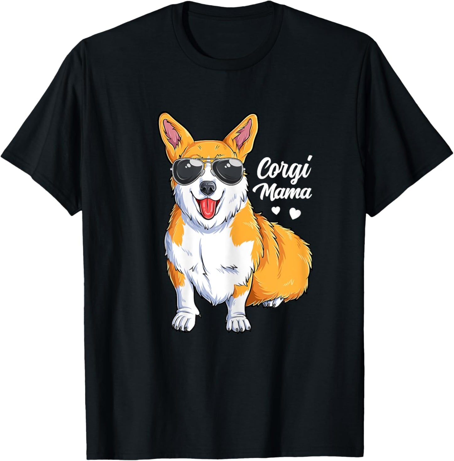 Corgi Mama Girls Women Puppy Dog Lover Mom T-Shirt - T-Shirt | Black
