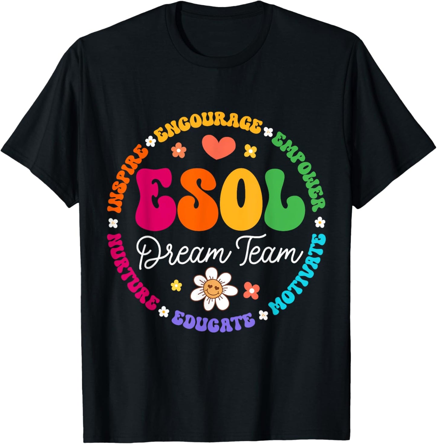ESOL Dream Team Teachers and Students Back to School T-Shirt - T-Shirt | Black