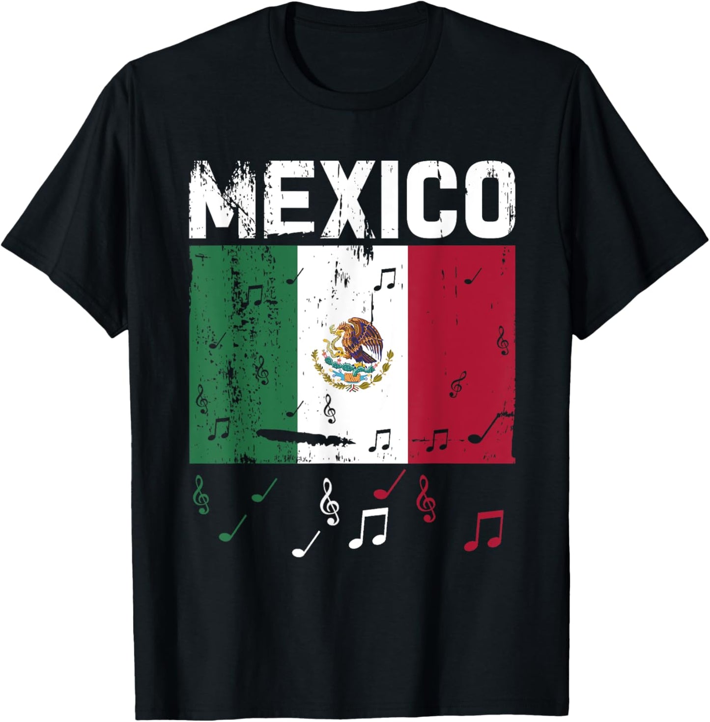 Mexico Flag Mexican Hispanic Siesta Pride Vintage T-Shirt - T-Shirt | Black