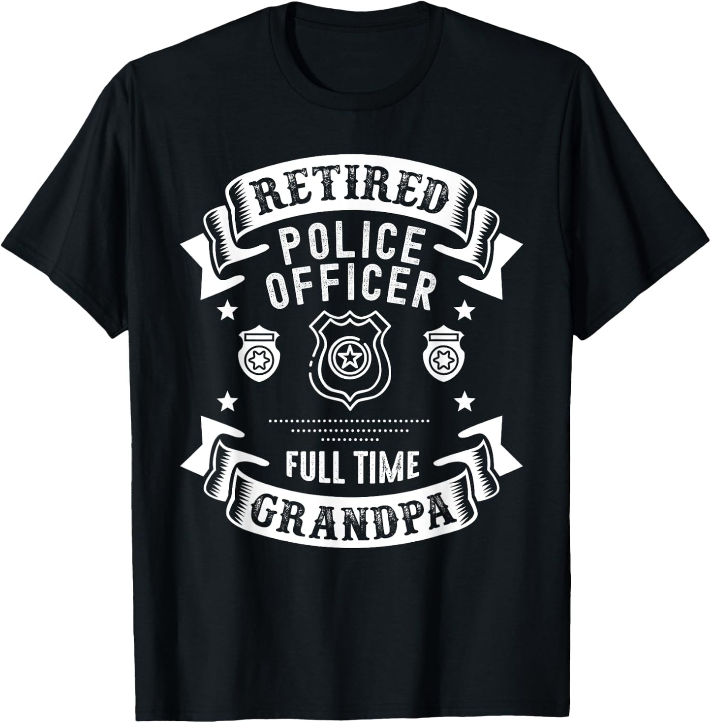 Retired Police Officer 2021 Retirement Gifts For Grandpa T-Shirt - T-Shirt | Black