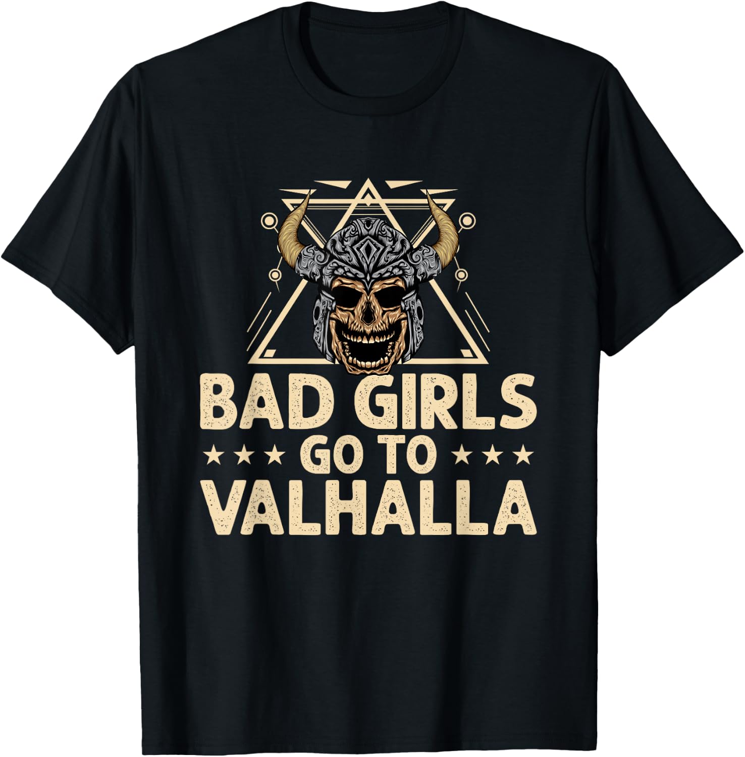 Bad Girls Go Valhalla Shieldmaiden Viking T-Shirt - T-Shirt | Black