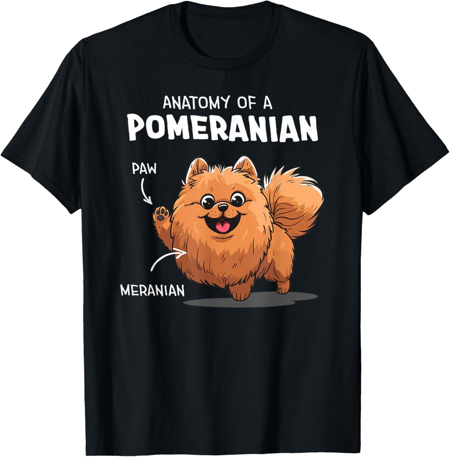 Funny Anatomy Of A Pomeranian Dog T-Shirt - T-Shirt | Black