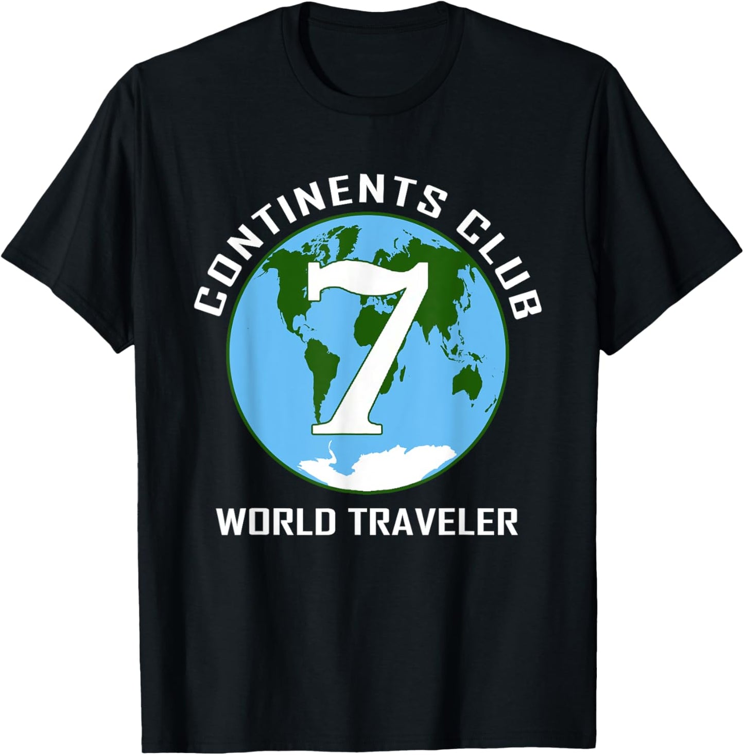 7 Continents World Traveler Club T-Shirt - T-Shirt | Black