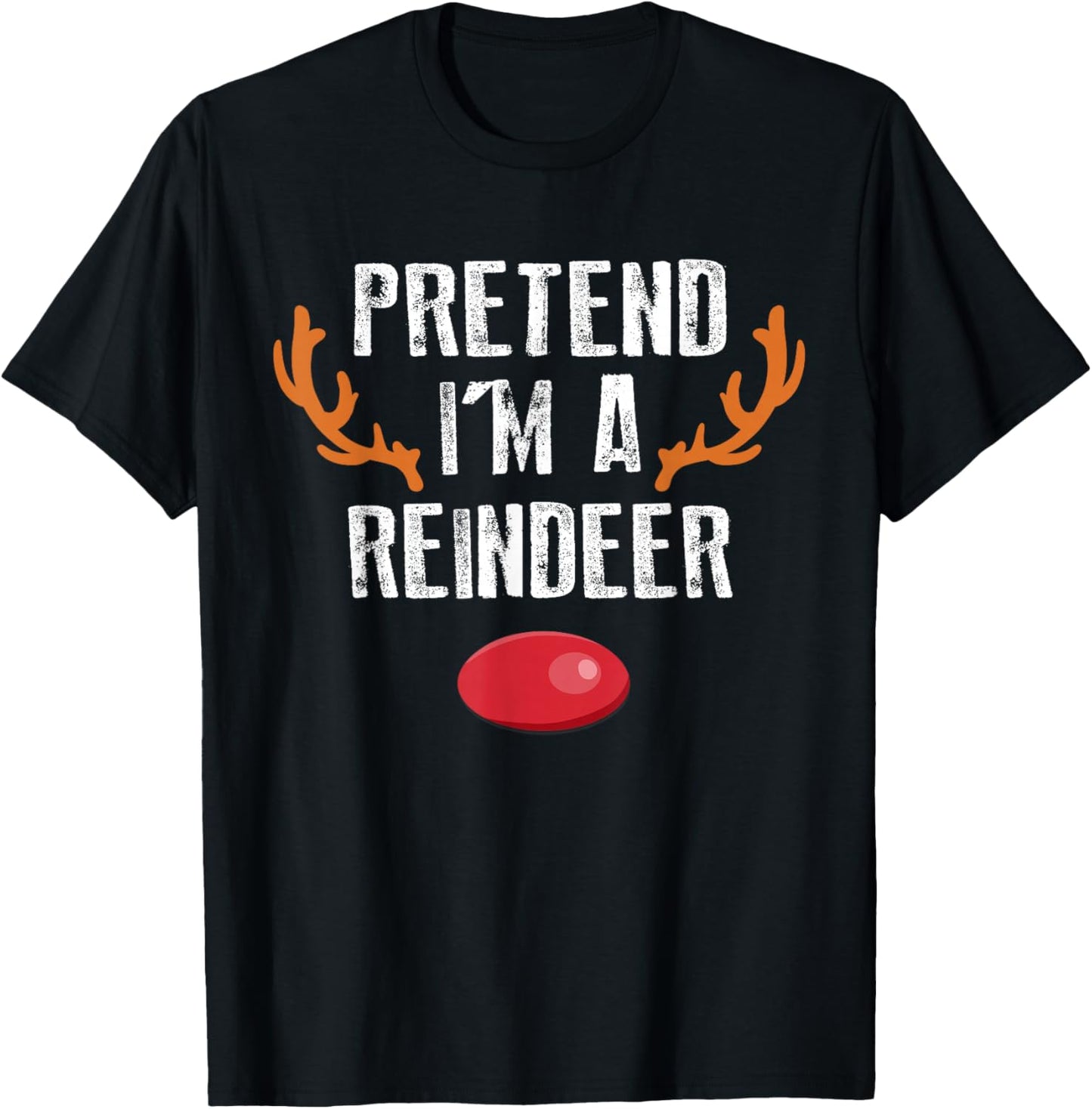 Pretend I'm A Reindeer Funny Lazy Christmas Kids T-Shirt - T-Shirt | Black
