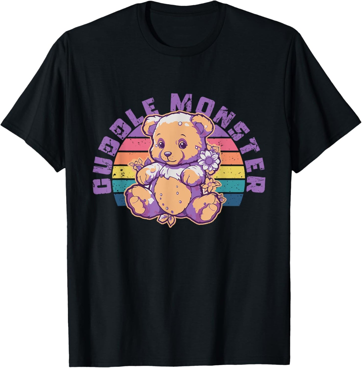 Funny Cuddle Monster | Cuddling | Bear Teddy Toy T-Shirt - T-Shirt | Black
