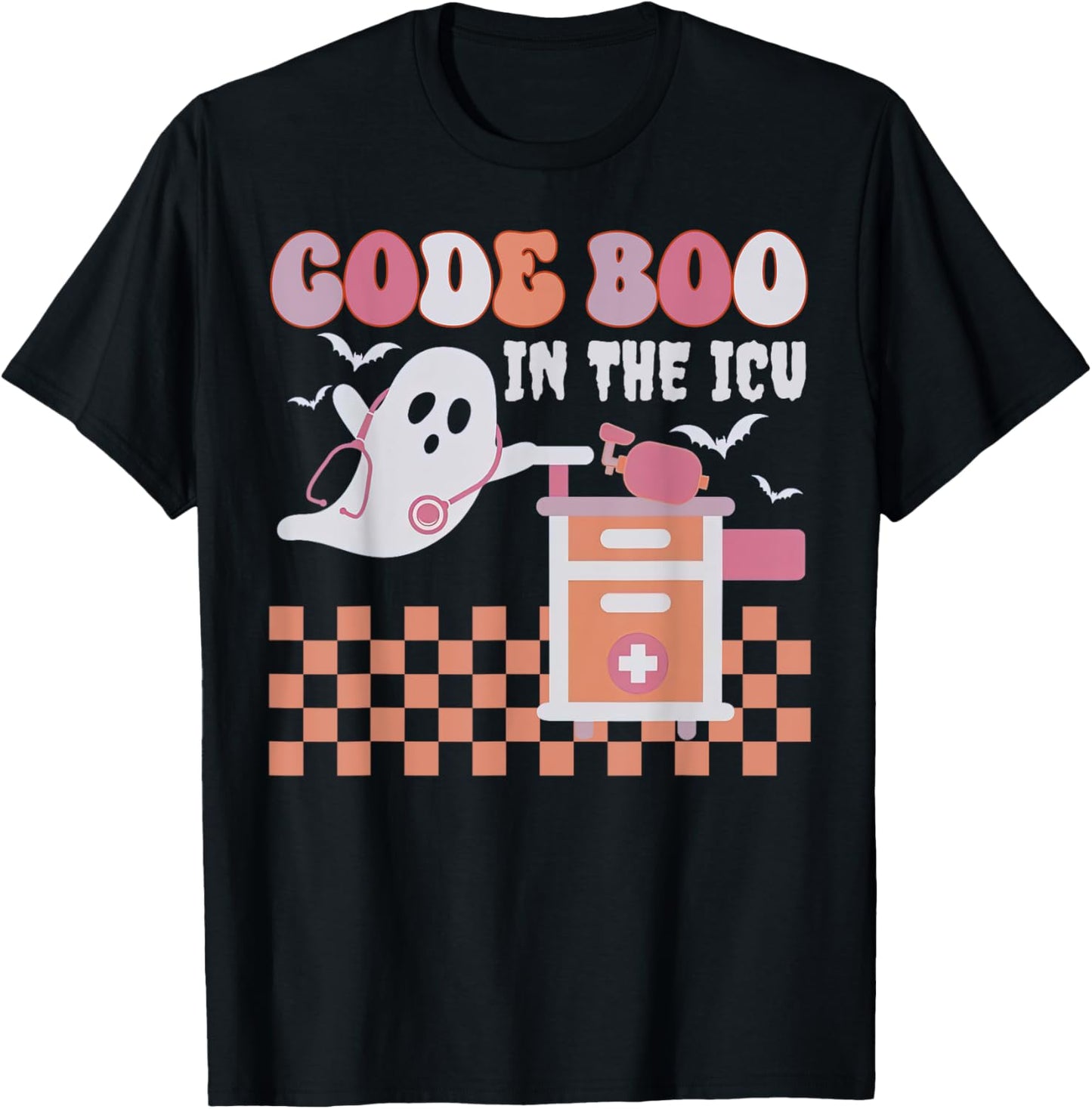 Ghost Code Boo In The ICU Nursing RN Halloween Costume T-Shirt - T-Shirt | Black