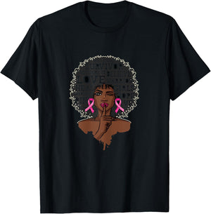 Black African American Breast Cancer Awareness Warrior Gift T-Shirt - T-Shirt | Black
