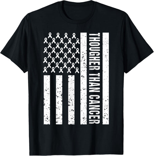 Cancer Survivors Day Shirt Tougher Than Cancer US Flag Cute