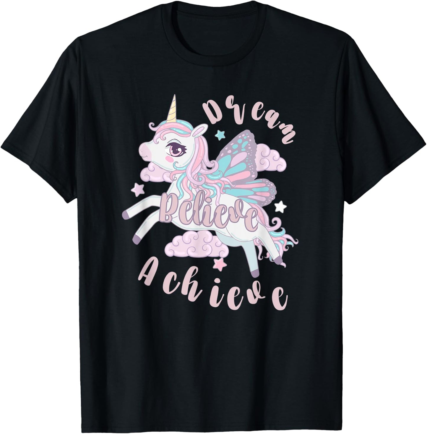 Dream Believe Achieve T-Shirt - T-Shirt | Black