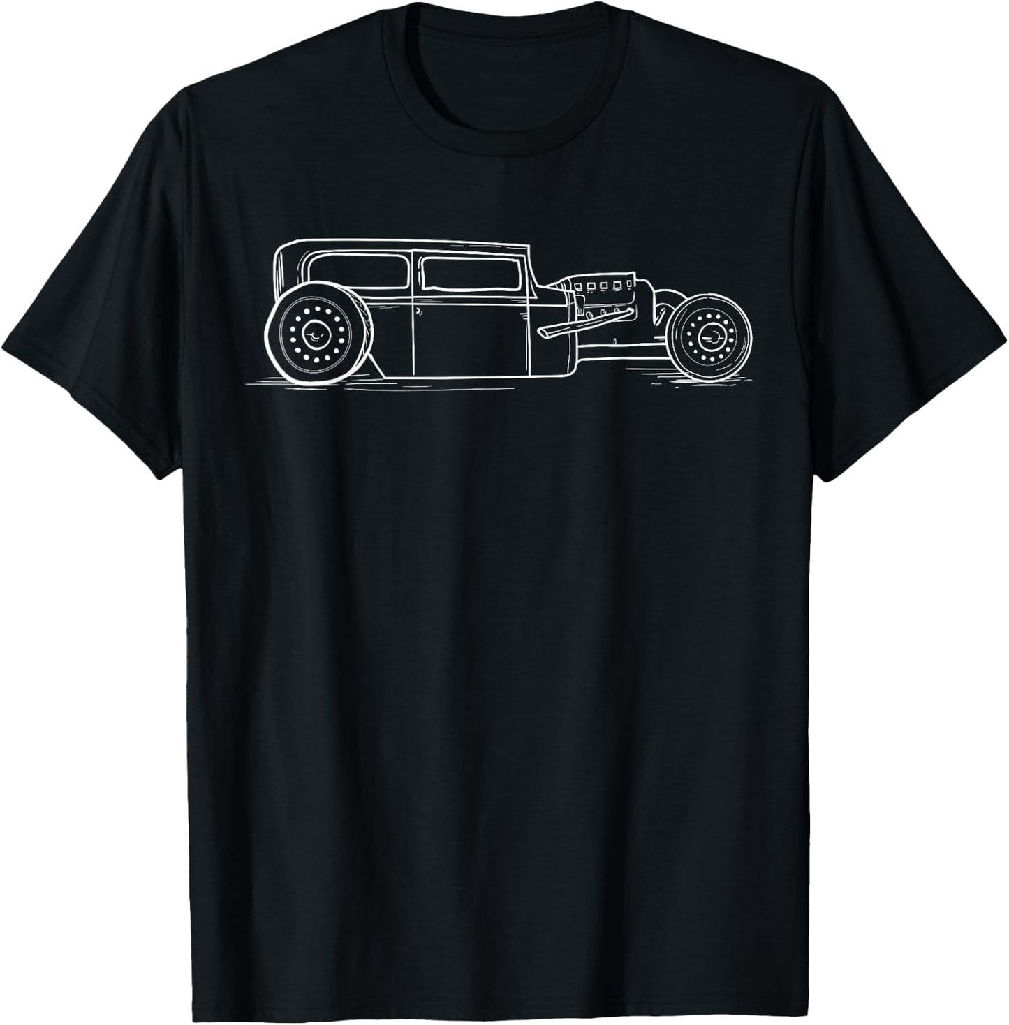 Vintage Hot Rod Rat Street Fink Steampunk Car Funny Men Gift T-Shirt - T-Shirt | Black
