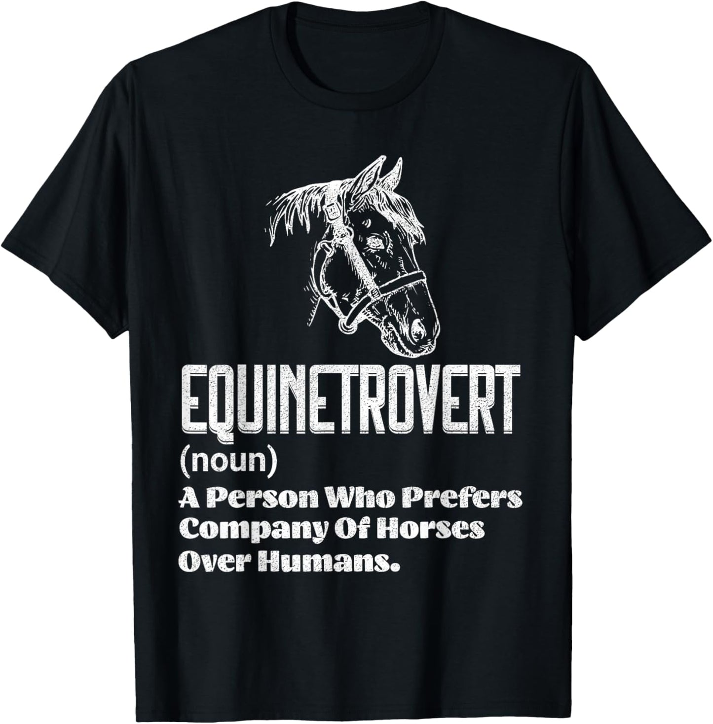 Funny Horse Lover Humor | Funny Horse Definition T-Shirt - T-Shirt | Black