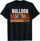 Bulldogs School Spirit Orange Black Retro Basketball Bulldog Men Women Kids T-Shirt - T-Shirt | Black