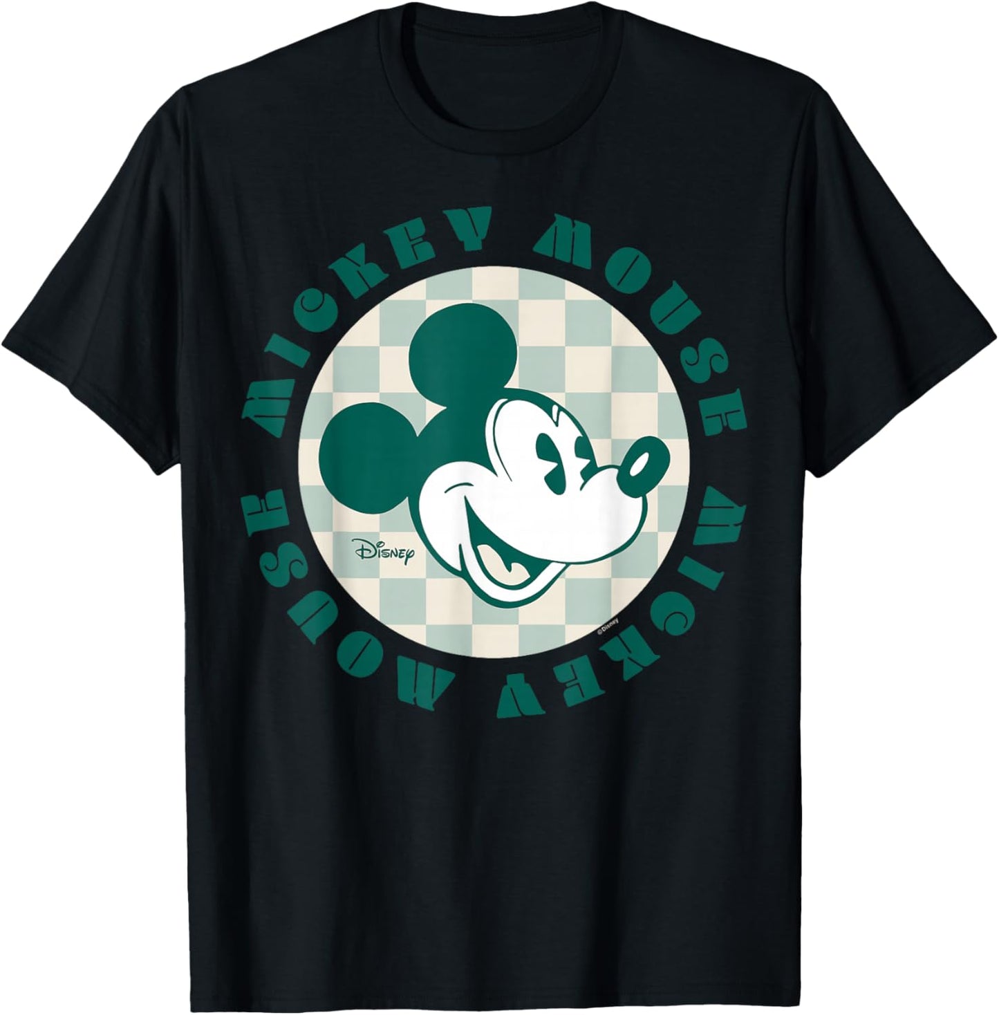 Mickey Mouse - Checker Print T-Shirt - T-Shirt | Black