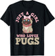 Pug Lover Girl T-Shirt - T-Shirt | Black