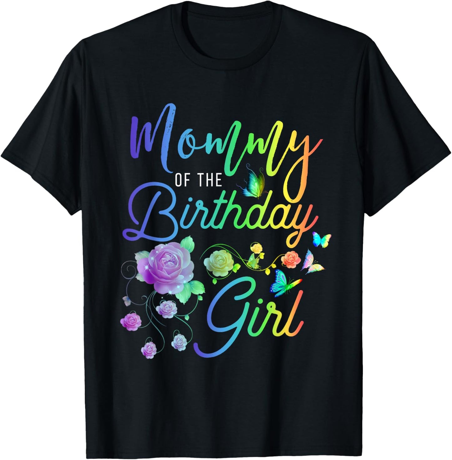Fun Mommy of The Birthday Girl Mothers Moms Women Party Day T-Shirt - T-Shirt | Black