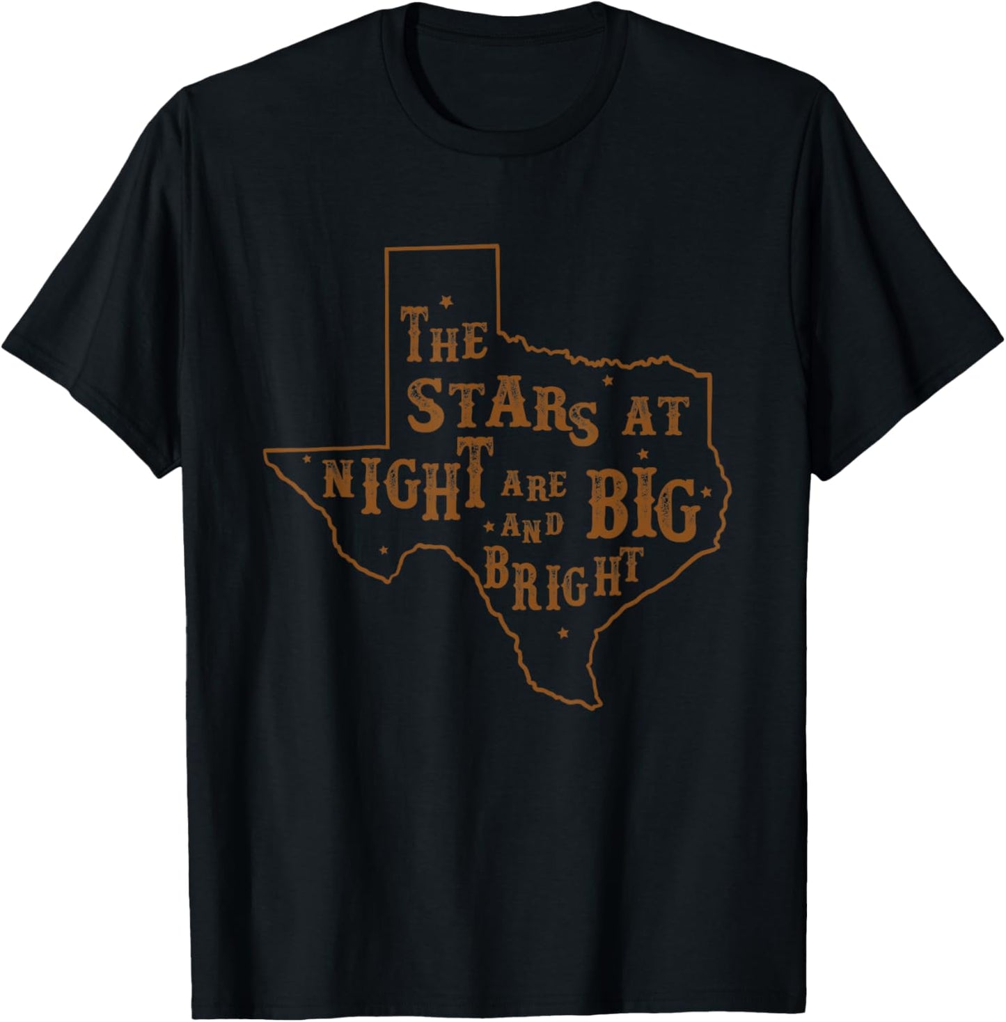 The Stars At Night Are Big And Bright Western Graphic Rodeo T-Shirt - T-Shirt | Black