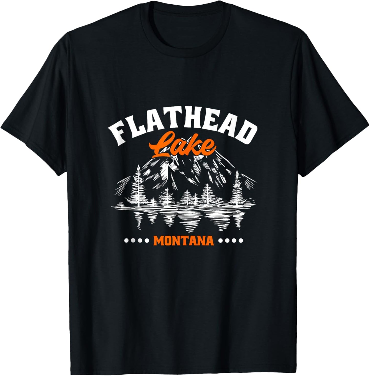 Flathead Lake Montana Kayaking Hiking Camping Fishing T-Shirt - T-Shirt | Black