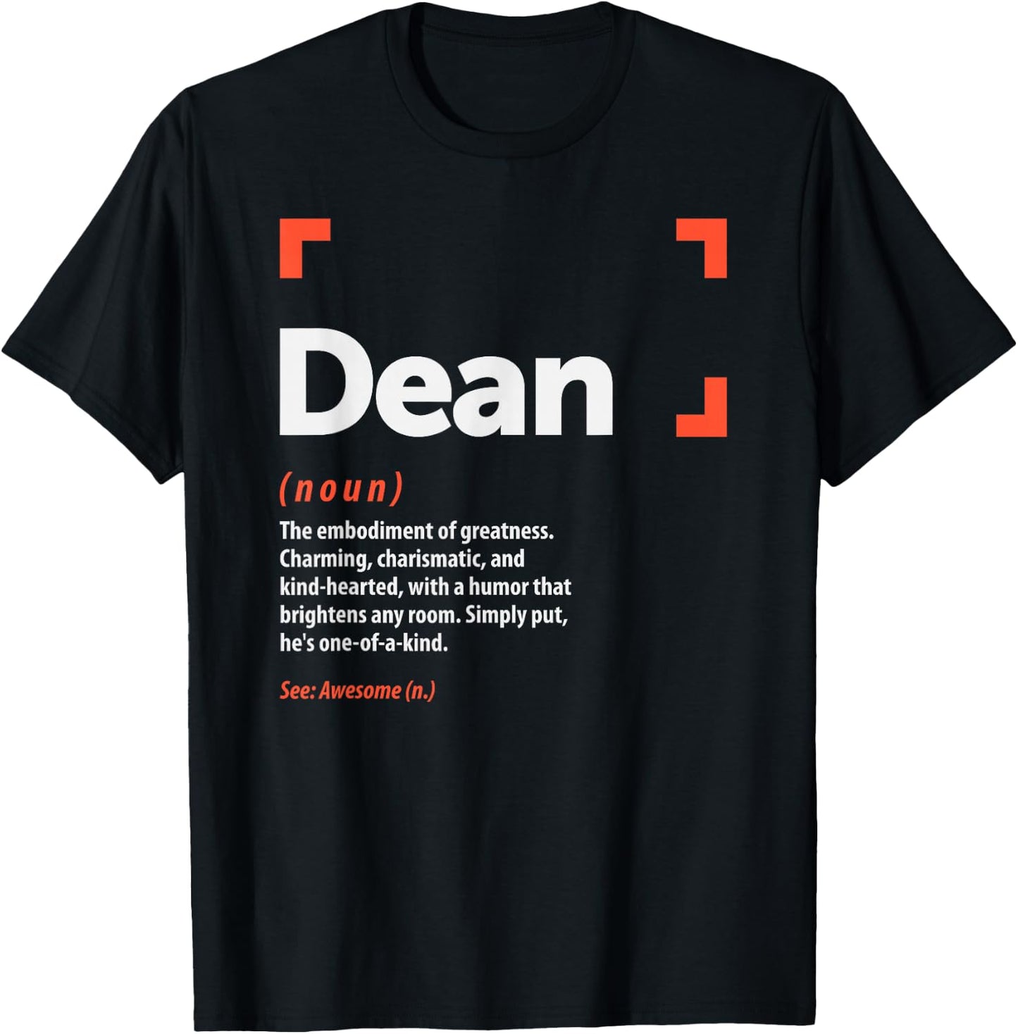 Dean Definition Personalized Name Dean T-Shirt - T-Shirt | Black