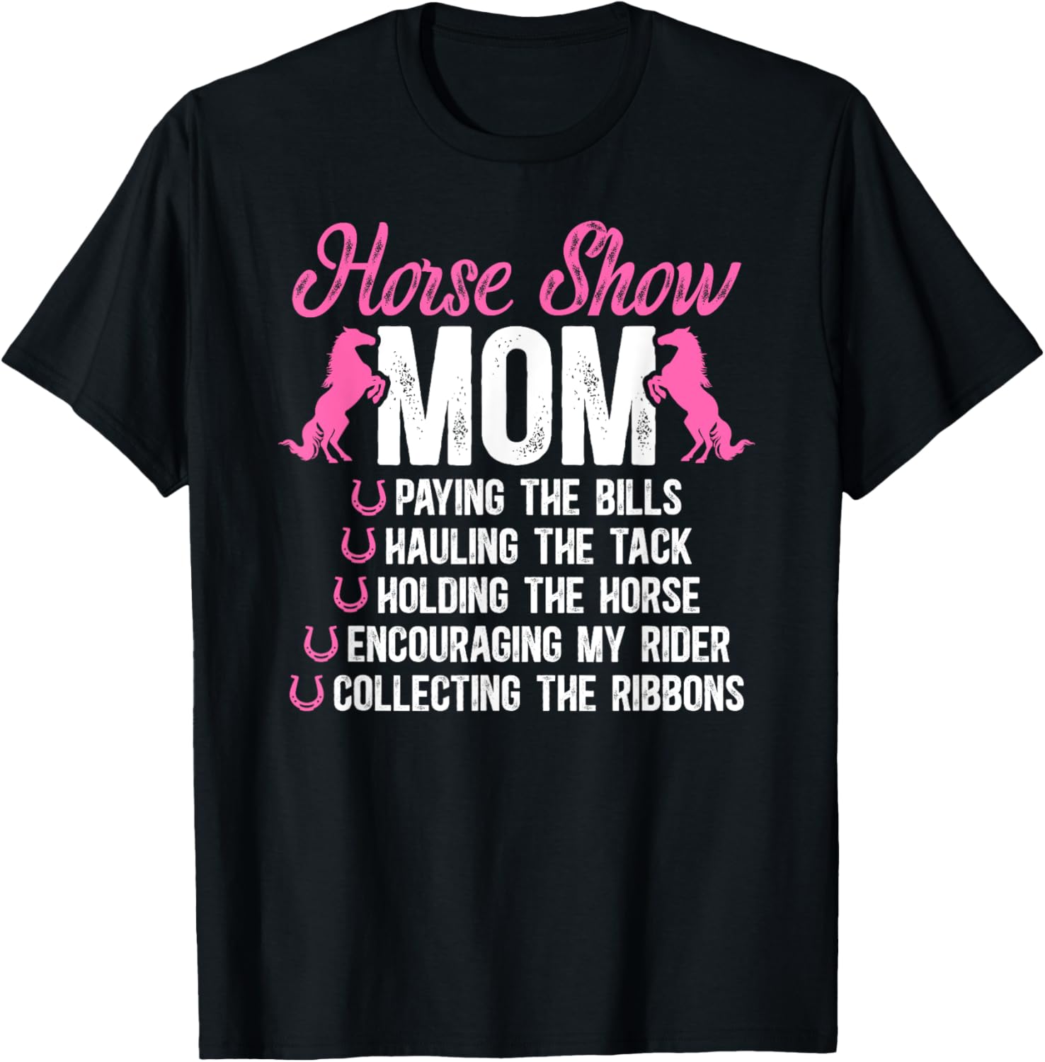Horse Show Mom Definition Horse Show Mother Equestrian Mama T-Shirt - T-Shirt | Black