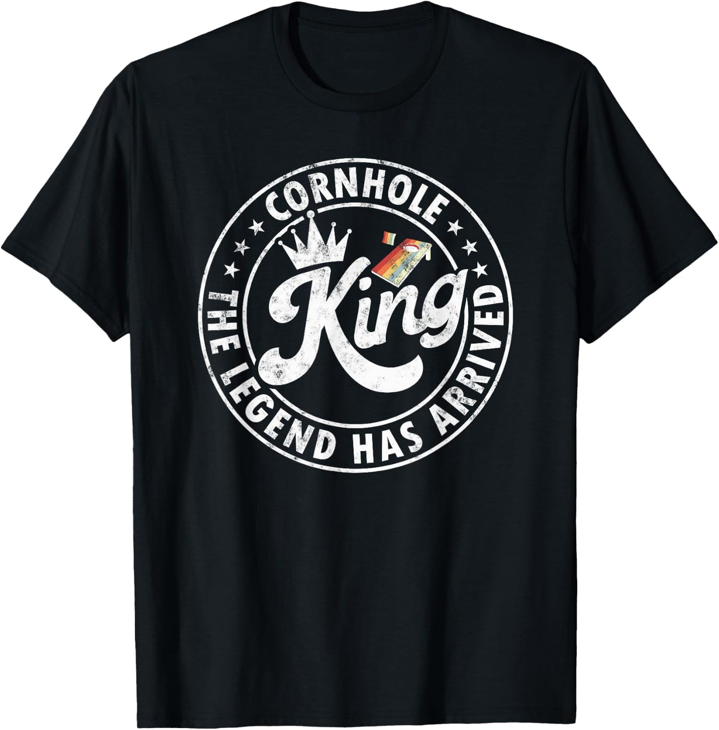 Cornhole king the legend Has arrived Funny Cornhole Player T-Shirt - T-Shirt | Black