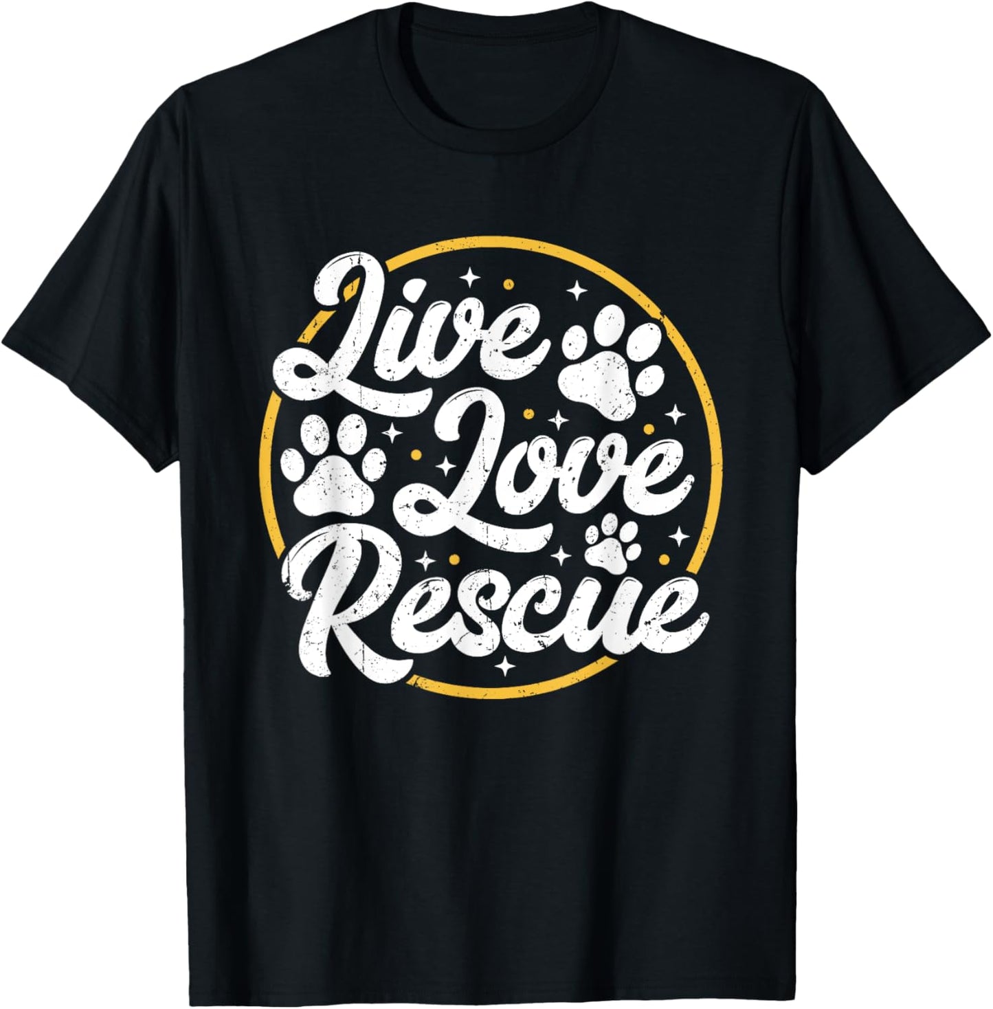 Dog Lover Adopt a Dog or Cat Cute Adoption Live Love Rescue Women Girls Kids T-Shirt - T-Shirt | Black