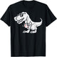 Trex Dinosaur Baseball Cute Sports Catcher Player Kids Boys T-Shirt - T-Shirt | Black