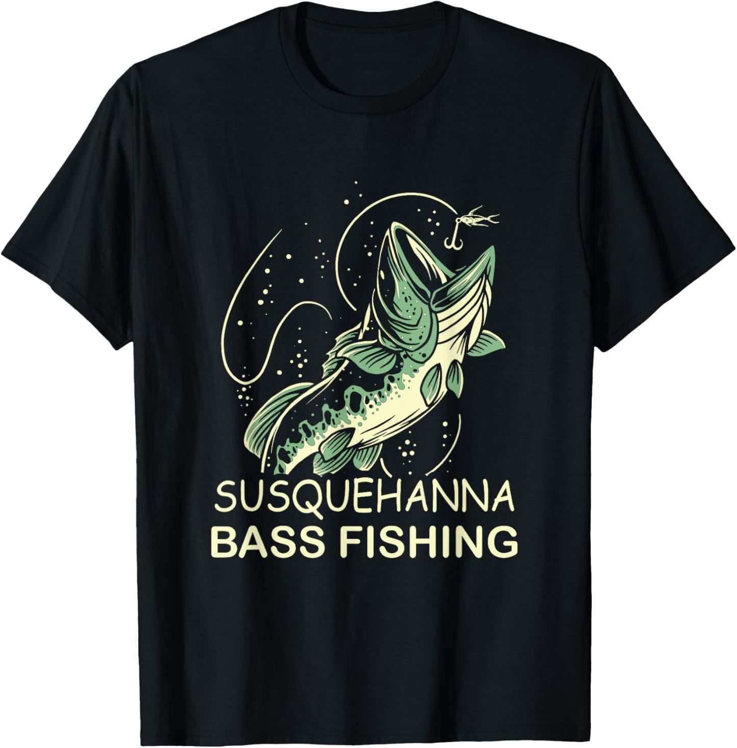 Susquehanna Bass Fishing T-Shirt - T-Shirt | Black