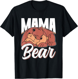 Mama Bear Animal Bears Pun Lover Bear Mom Mother Mommy T-Shirt - T-Shirt | Black