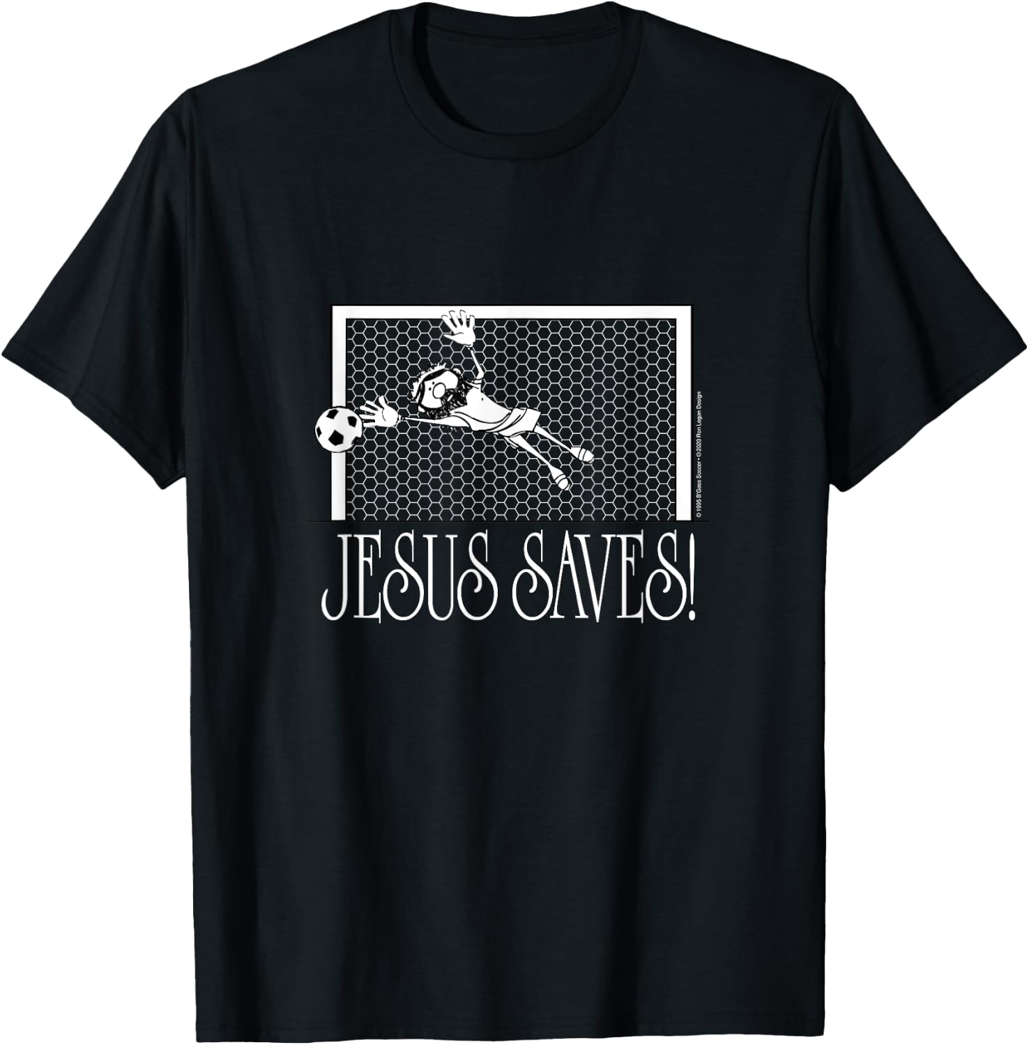 Jesus Saves Soccer T-Shirt - T-Shirt | Black