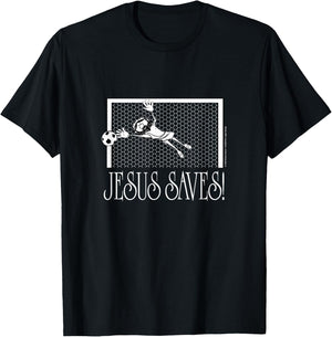 Jesus Saves Soccer T-Shirt - T-Shirt | Black
