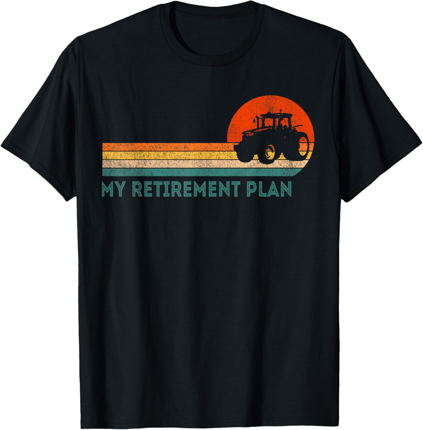 Funny Retired My Retirement Plan Farming Farmer Retro T-Shirt - T-Shirt | Black