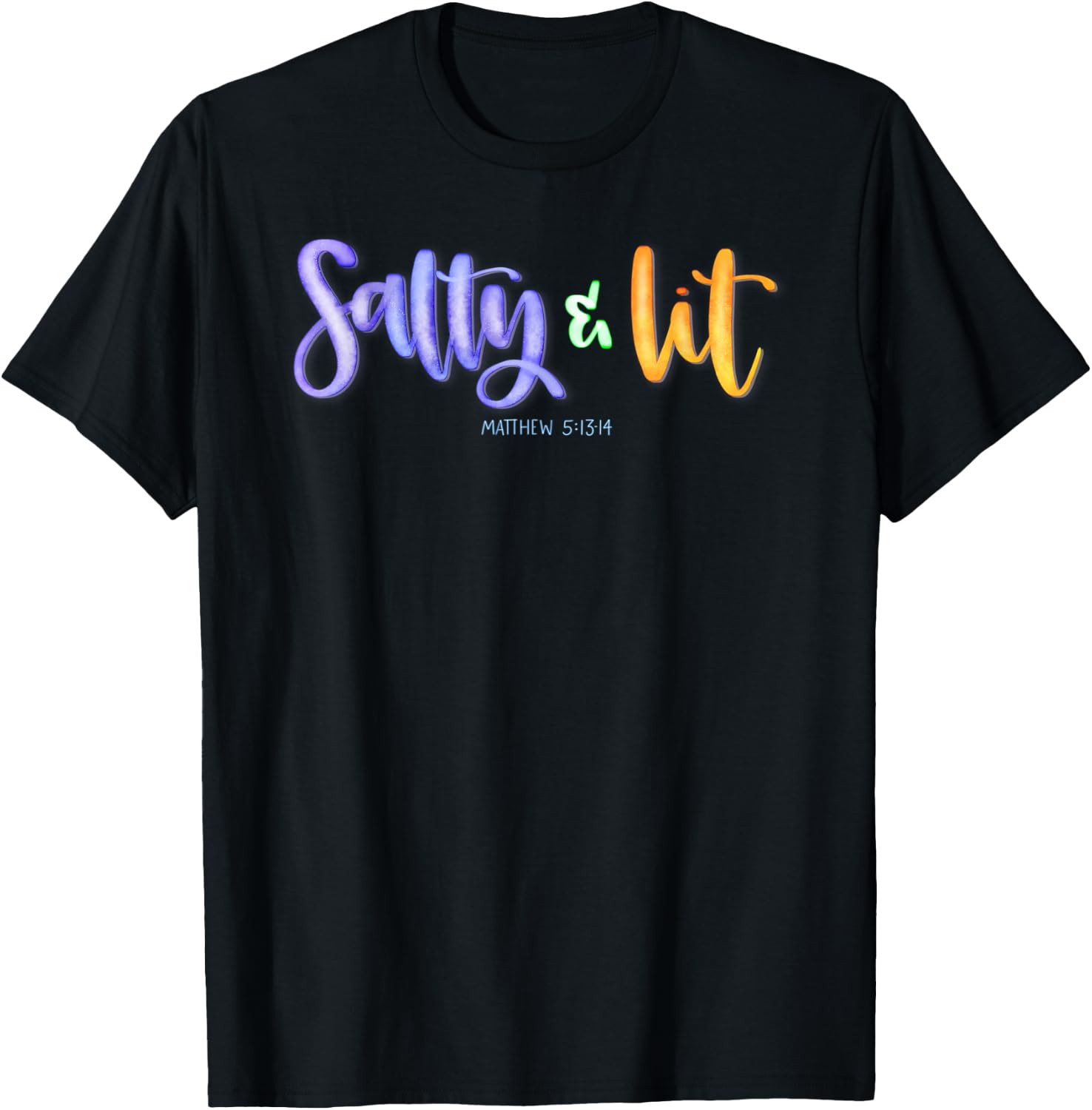 Salty and Lit Funny Christian short sleeve T-Shirt - T-Shirt | Black