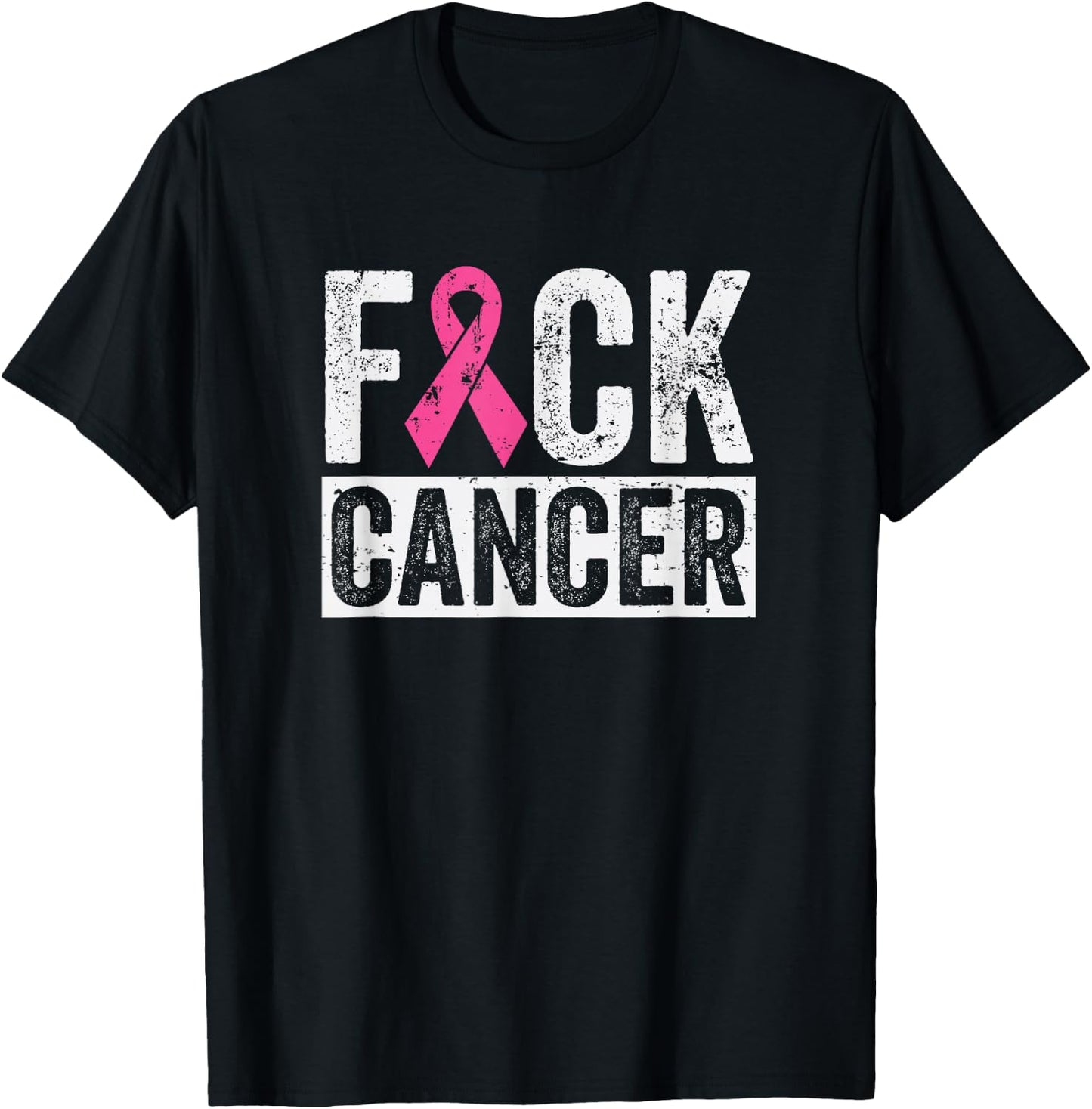 Fuck Cancer Breast Cancer Awareness T-Shirt - T-Shirt | Black