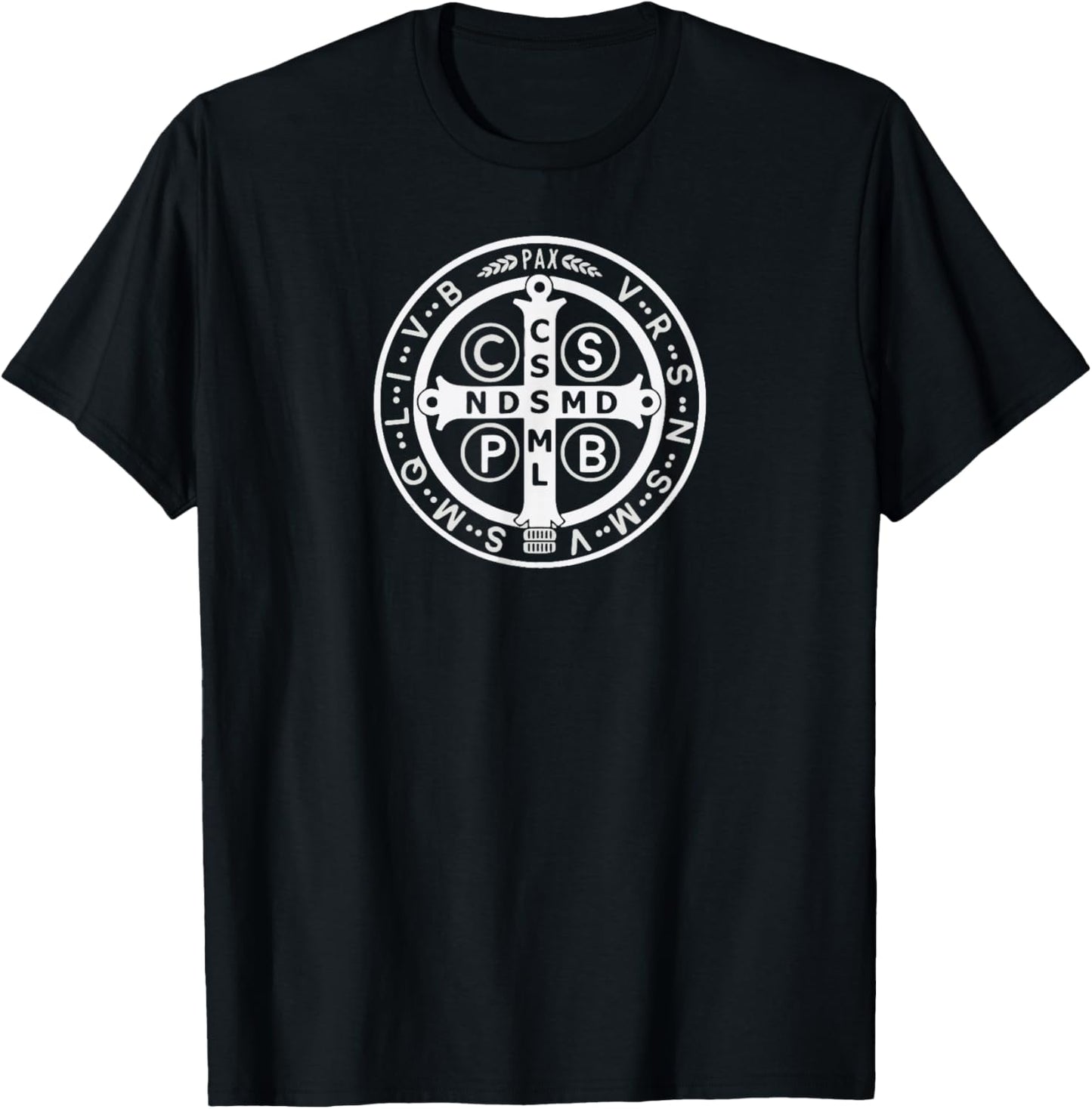 Street, Benedict Medal Catholic Saint Cross Prayer T-Shirt - T-Shirt | Black
