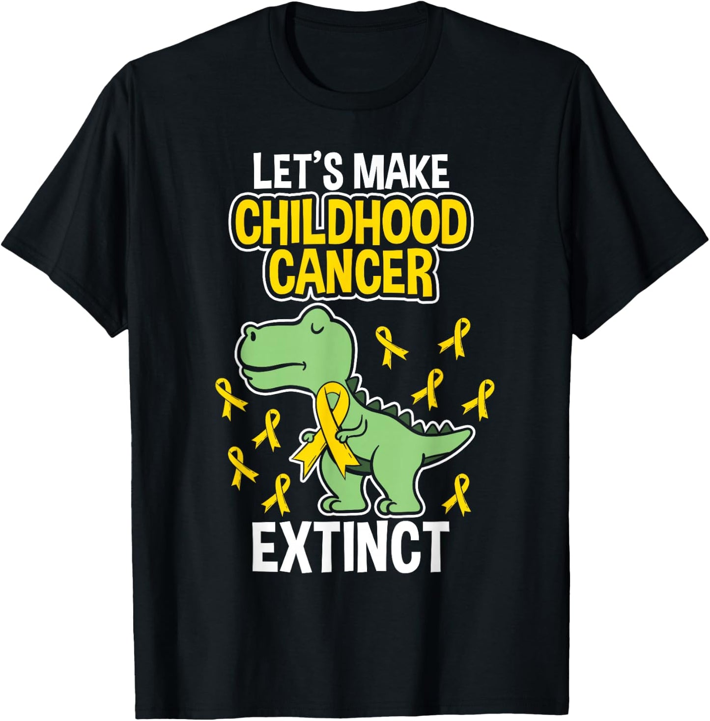 Childhood Cancer Extinct Dinosaur Dino Pediatrician Pedia T-Shirt - T-Shirt | Black