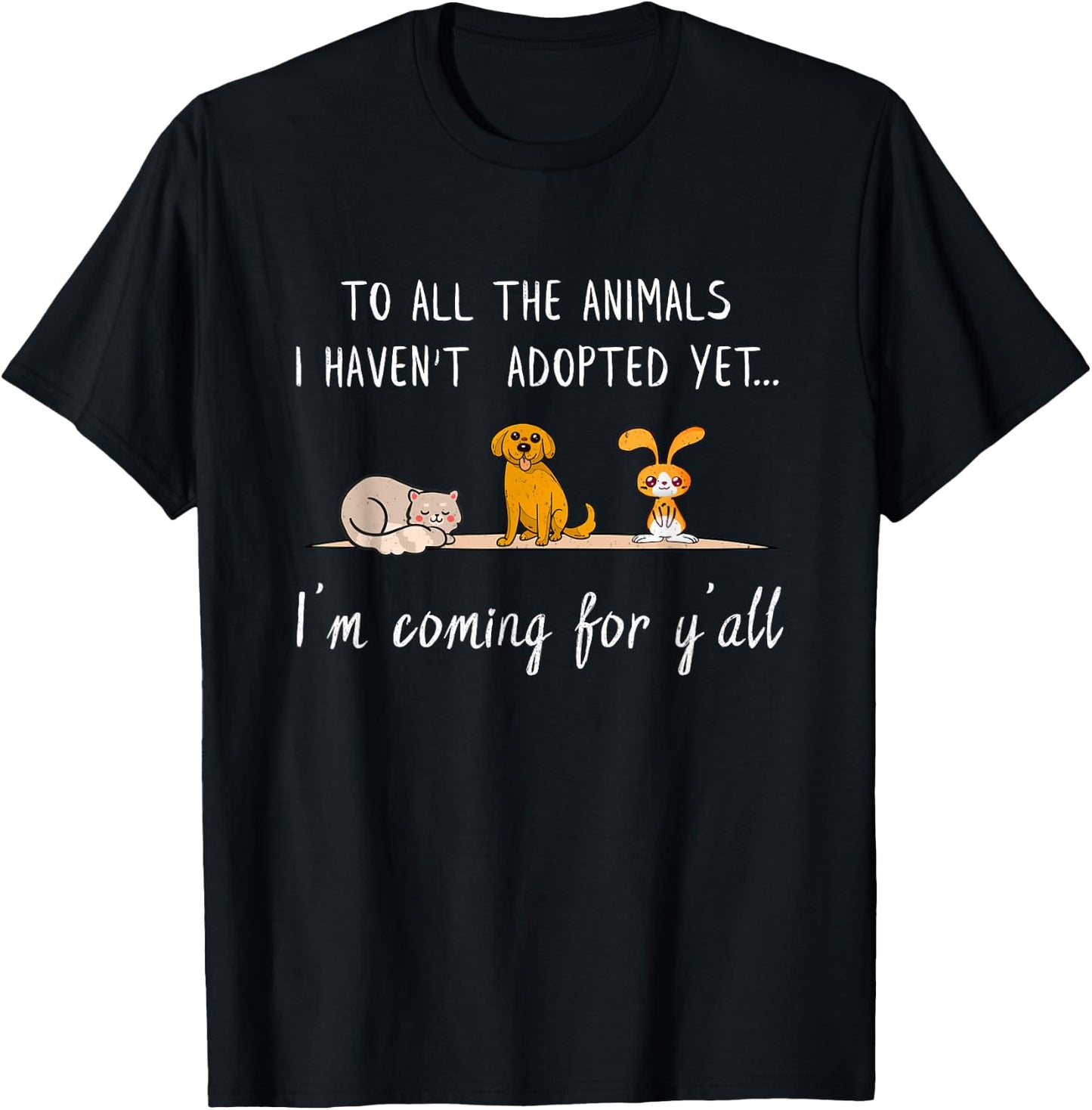 Animal Adoption - Sweet Animal Rescue Adopt T-Shirt - T-Shirt | Black