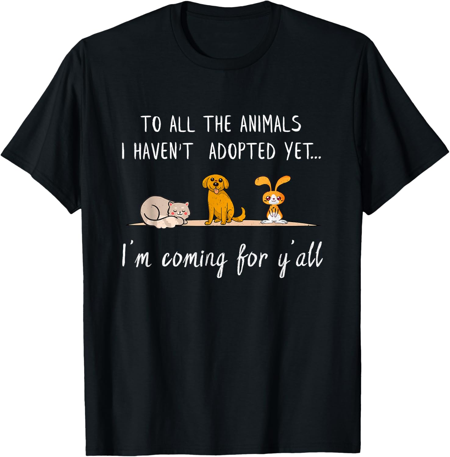 Animal Adoption - Sweet Animal Rescue Adopt T-Shirt - T-Shirt | Black