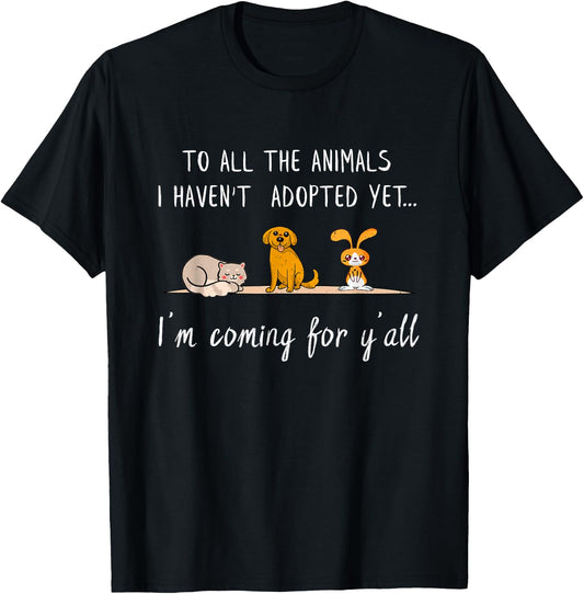 Animal Adoption - Sweet Animal Rescue Adopt T-Shirt - T-Shirt | Black