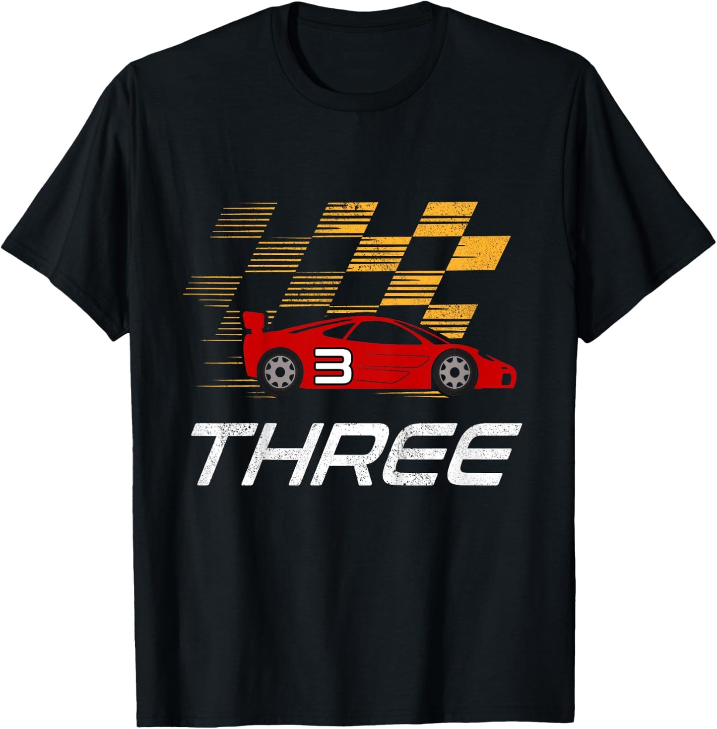 Kids 3rd Birthday Racing Driver Costume 3 Years Old Racing Car T-Shirt - T-Shirt | Black