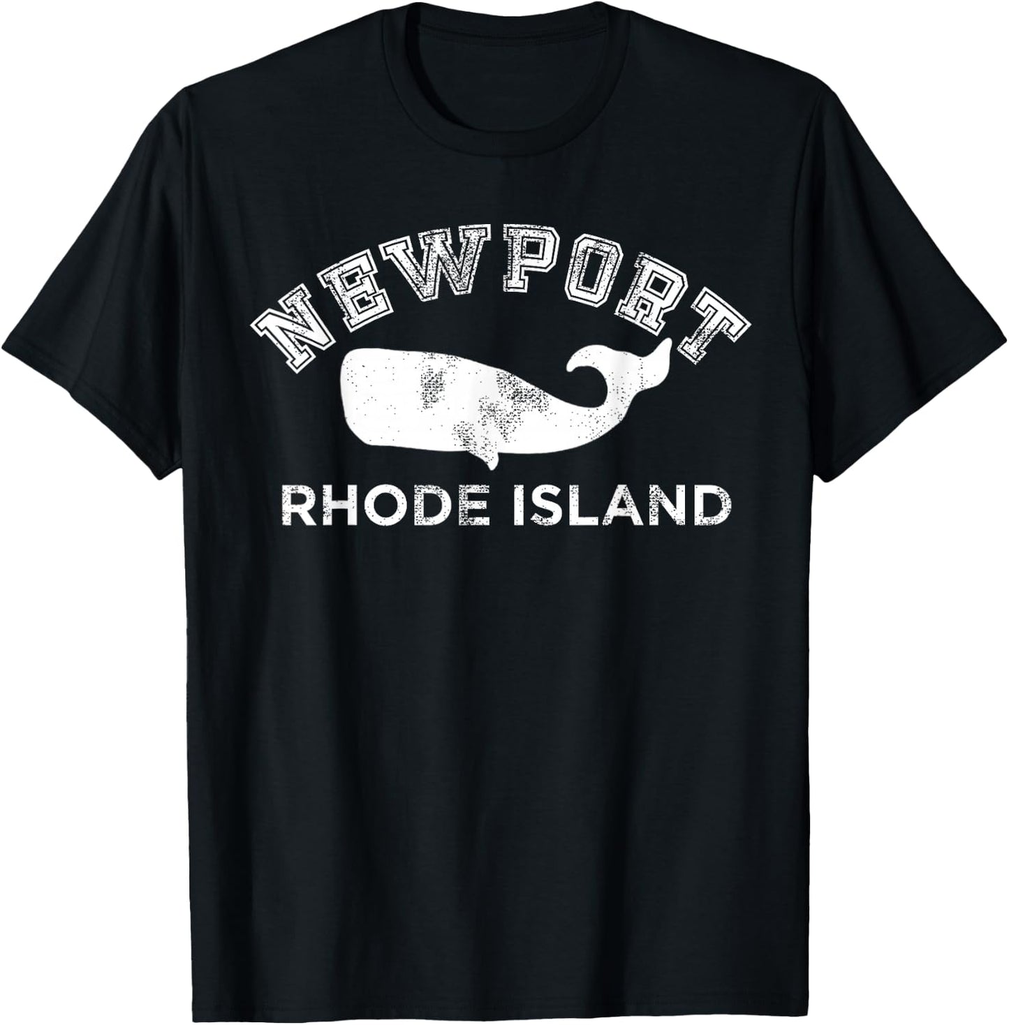 Newport Rhode Island RI Whale Vintage Retro Silhouette T-Shirt - T-Shirt | Black