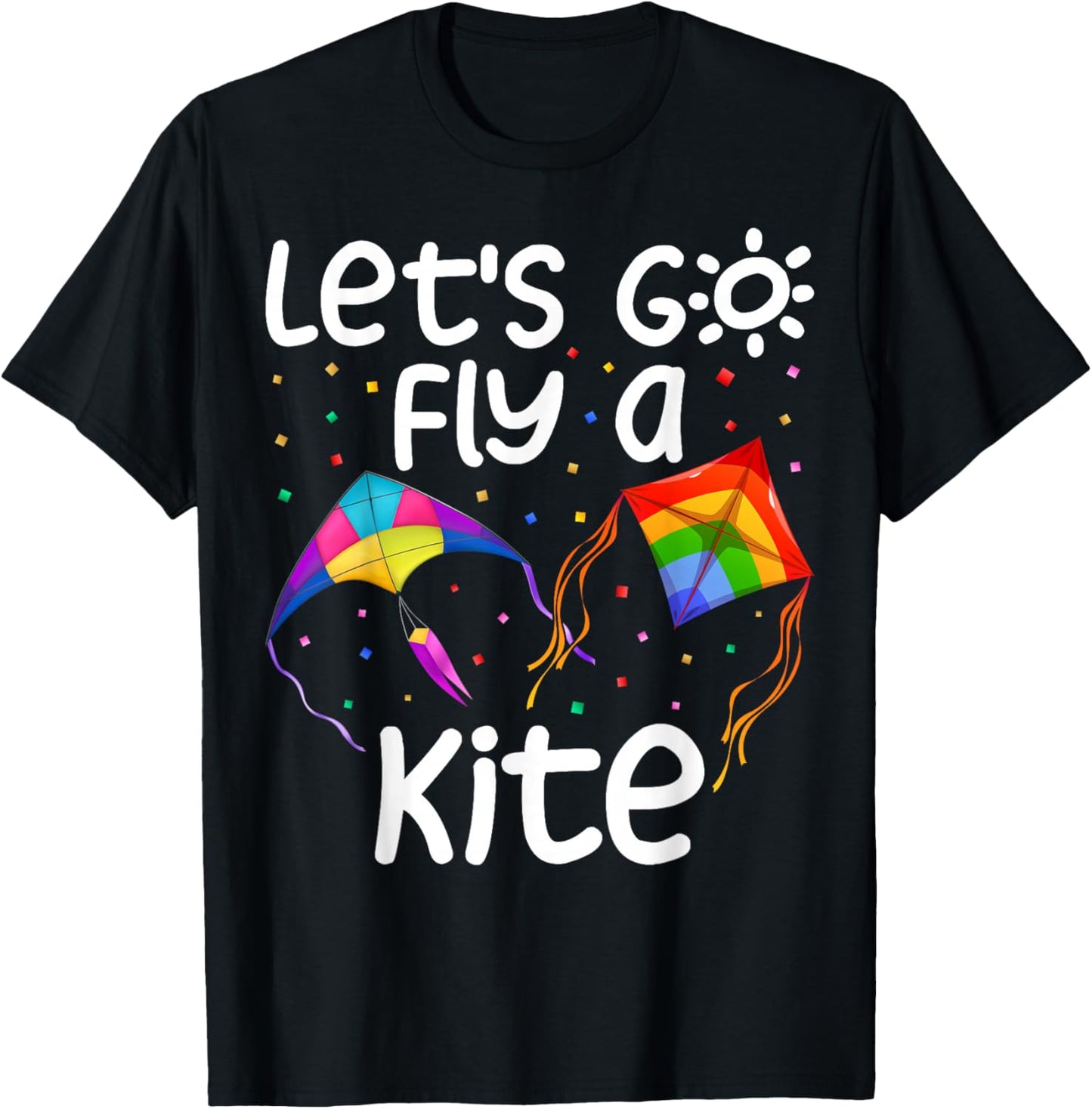 Let's-Go Fly A Kite Kite Flying Kite Surfing Kids T-Shirt - T-Shirt | Black