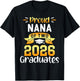 Proud NANA of 2026 Graduates Cool Twin Senior Squad T-Shirt - T-Shirt | Black