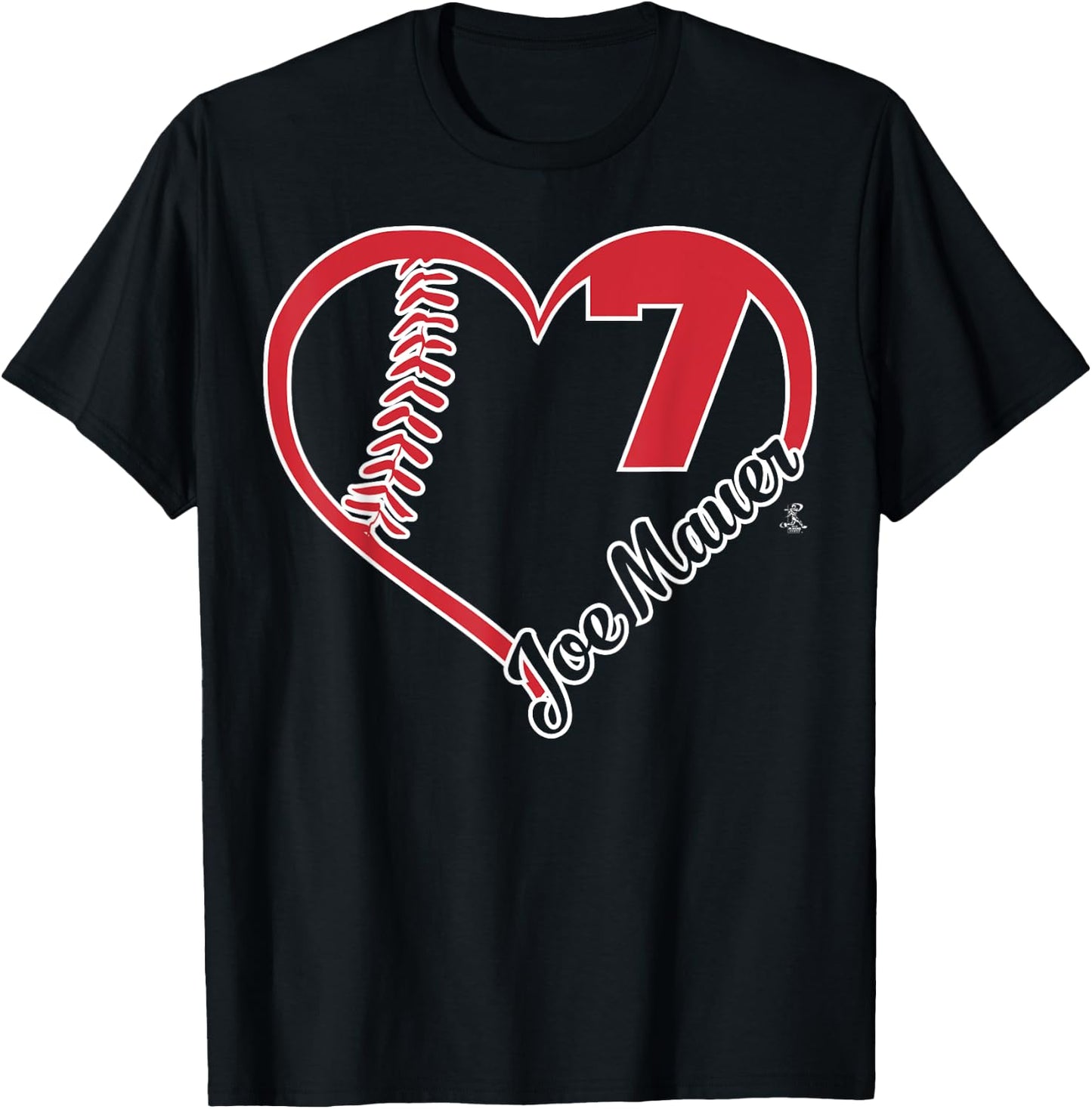 Joe Mauer Heart Team - Apparel T-Shirt - T-Shirt | Black