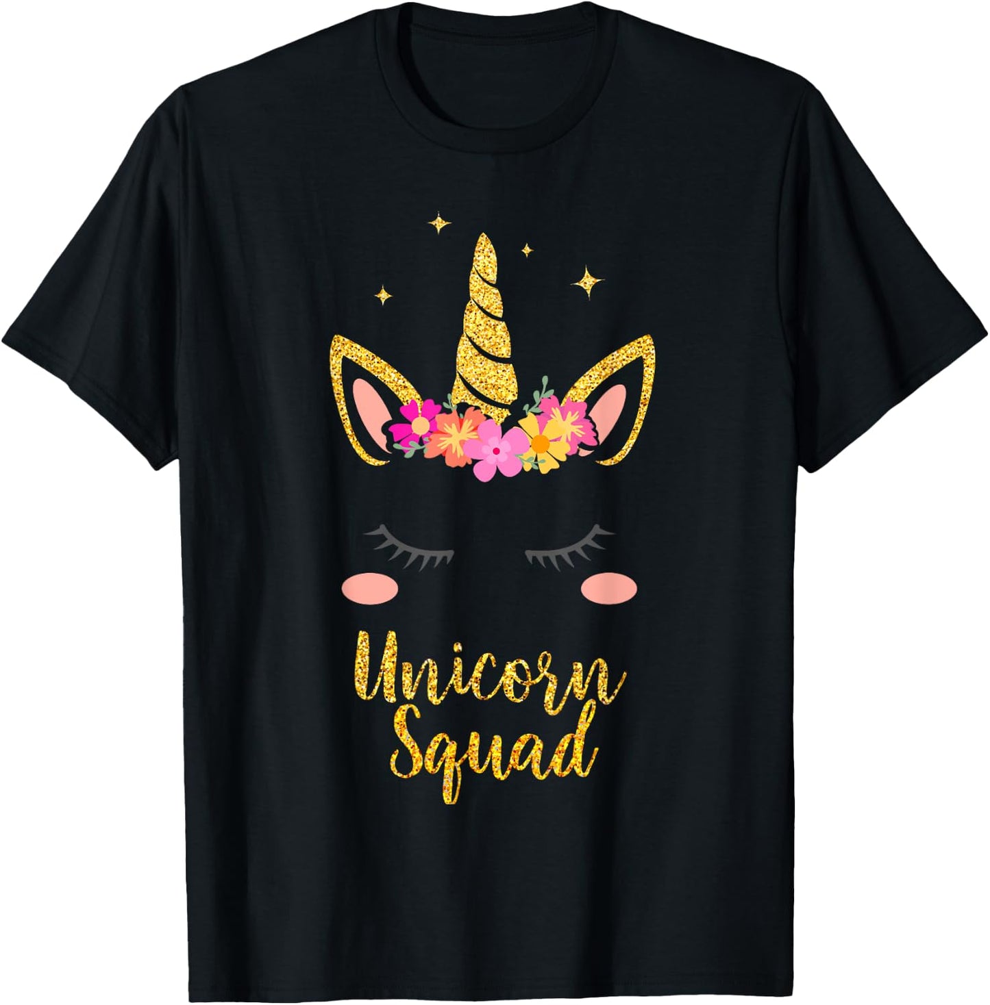 Unicorn Squad , Cute Fantasy Design For Girls and Women T-Shirt - T-Shirt | Black