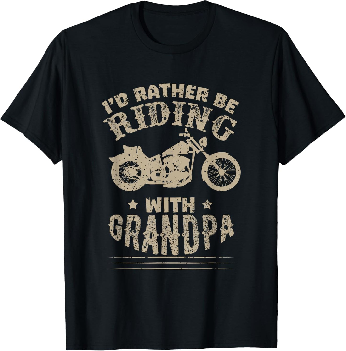 I'd Rather Be Riding With Grandpa by Tek400 T-Shirt - T-Shirt | Black